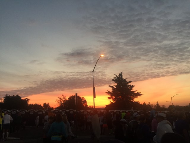 Sunrise at the start line...a photo I couldn't have taken without my phone